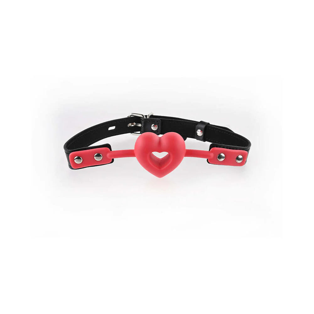 Sex & Mischief Amor Breathable Heart-Shaped Silicone Ball Gag Red