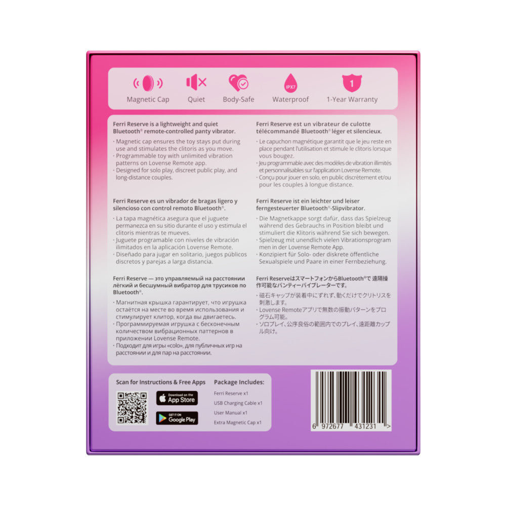 Lovense Ferri Reserve package contents and charging cable