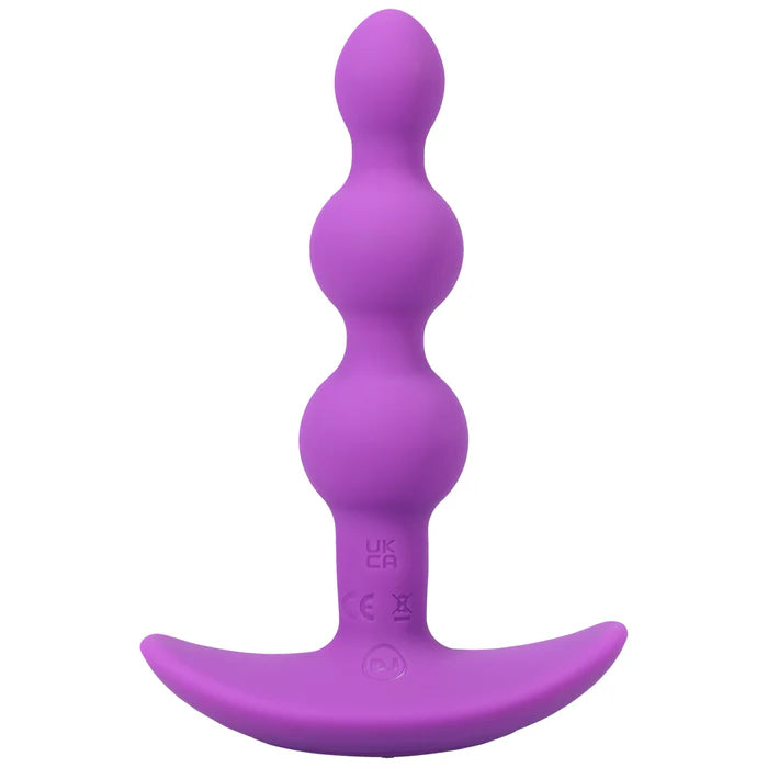 BEADED VIBE Rechargeable Silicone Anal Plug with Remote Purple