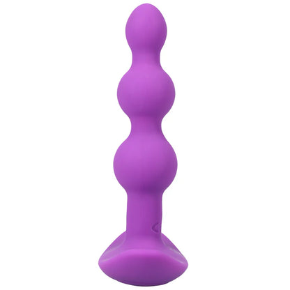 BEADED VIBE Rechargeable Silicone Anal Plug with Remote Purple