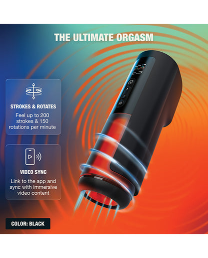 Arcwave Thruster automatic stroking and rotating male masturbator — 200 strokes per minute, 150 rotations, Koosync app video sync, autopilot mode, CleanTech medical grade silicone, USB rechargeable, 2 year warranty
