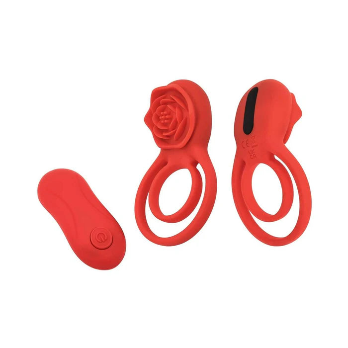 Adam & Eve Double Ring Vibrating Rose Cock Ring