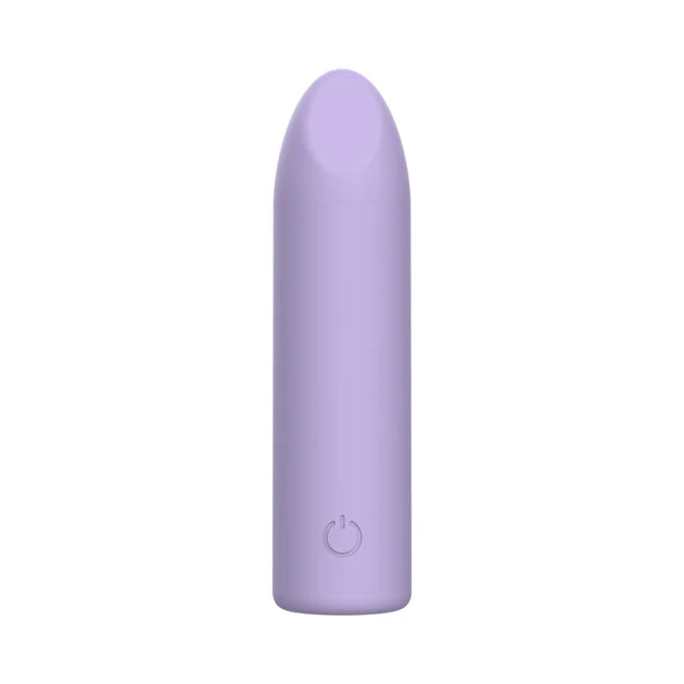 Adam & Eve Lilac Point rechargeable silicone bullet vibrator in lilac — firm angled head, 10 vibration patterns, IPX7 waterproof, USB magnetic charging, premium body-safe silicone
