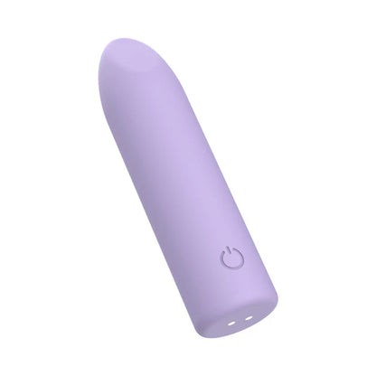 Adam & Eve Lilac Point rechargeable silicone bullet vibrator in lilac — firm angled head, 10 vibration patterns, IPX7 waterproof, USB magnetic charging, premium body-safe silicone

