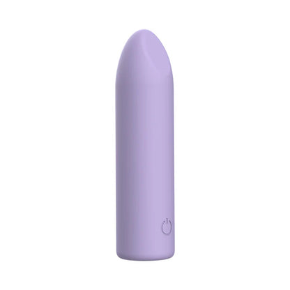 Adam & Eve Lilac Point rechargeable silicone bullet vibrator in lilac — firm angled head, 10 vibration patterns, IPX7 waterproof, USB magnetic charging, premium body-safe silicone

