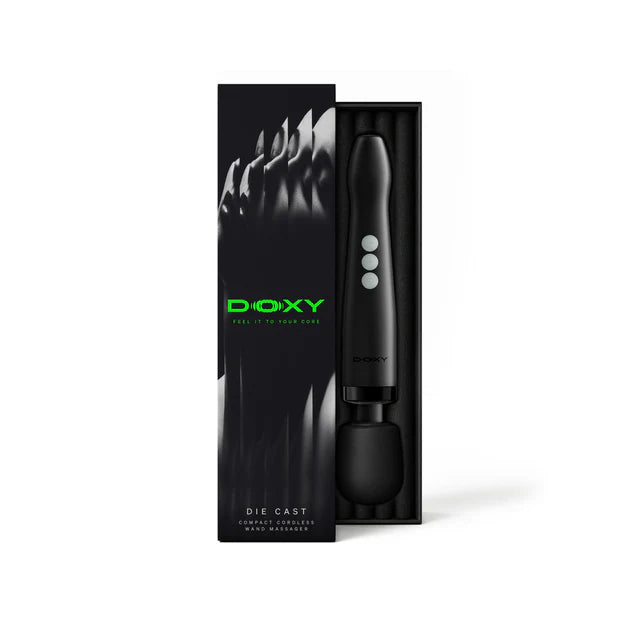Doxy Die Cast Compact Cordless Wand Black rechargeable waterproof wand massager
