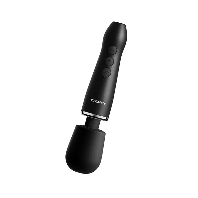 Premium Doxy Go travel-sized wand massager in black finish