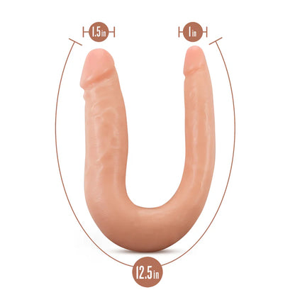 Dr. Skin Silicone Dr. Double Realistic 12 in. Dual-Ended Dildo Beige