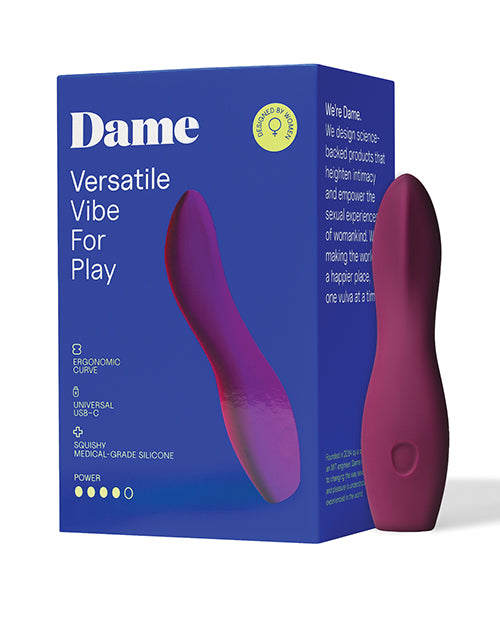 Dame Dip 2.0 versatile internal and external vibrator in plum