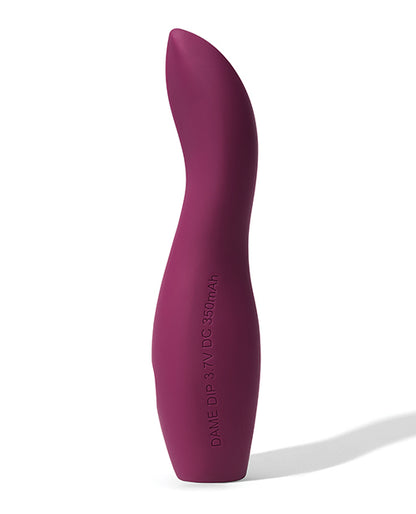 Dame Dip plum beginner-friendly vibrator with USB-C charging