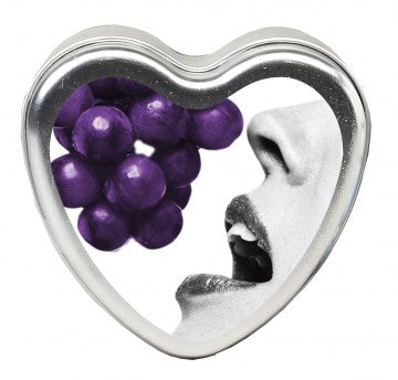 Luxury grape edible heart candle 4 oz for mood-setting and sensory enjoyment