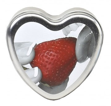 Luxury strawberry edible heart candle 4 oz for mood-setting and relaxation