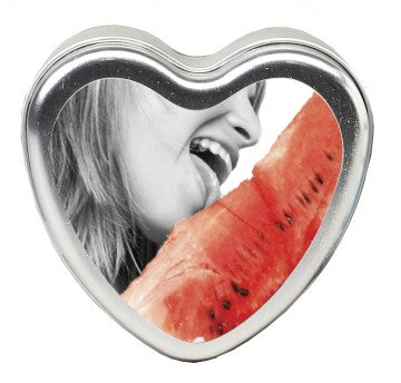 Edible Heart Candle Watermelon 4 oz romantic candle for intimate evenings