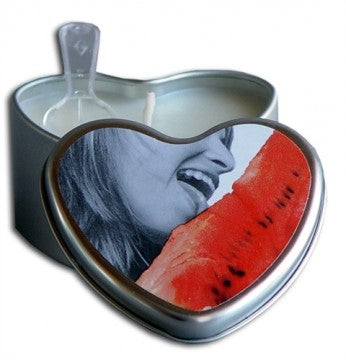 Edible Heart Candle Watermelon 4 oz romantic candle for intimate evenings