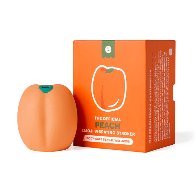 Emojibator Peach Vibrating Stroker palm sized male stroker 5 speeds
