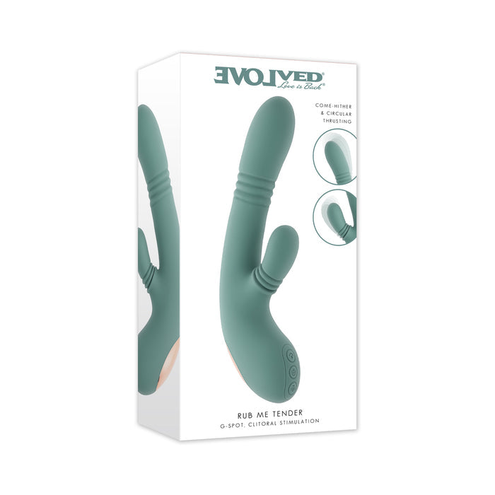 Evolved Rub Me Tender thrusting G-spot vibrator in mint green