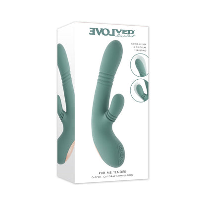Evolved Rub Me Tender thrusting G-spot vibrator in mint green