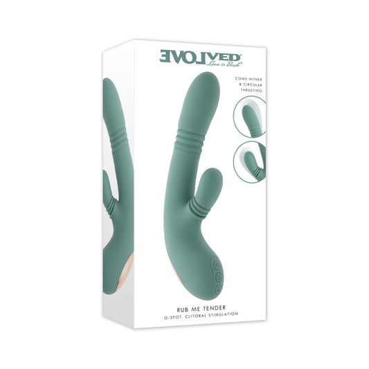 Evolved Rub Me Tender thrusting G-spot vibrator in mint green