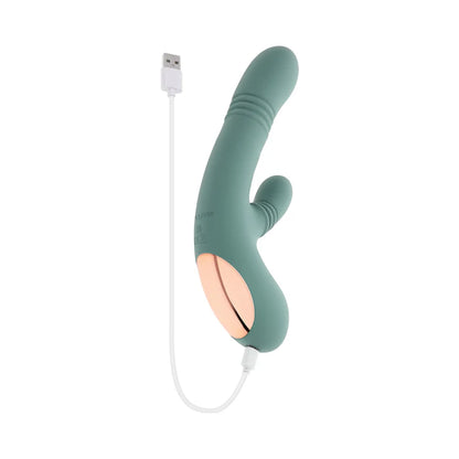 Rub Me Tender vibrator with curved internal shaft and external stimulator