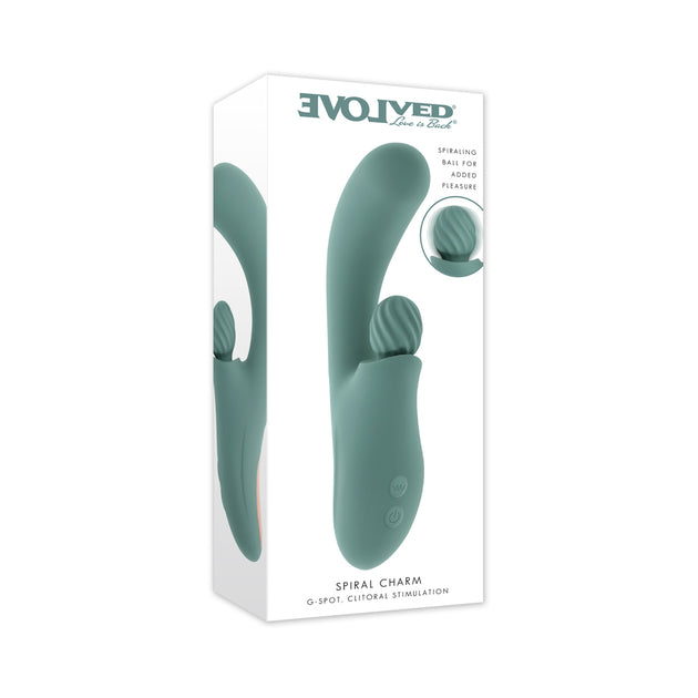 Evolved Spiral Charm Rechargeable Silicone Clitoral Stimulator — Mint