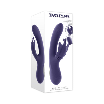 Evolved Wings Of Frenzy rechargeable butterfly dual stimulator in purple
