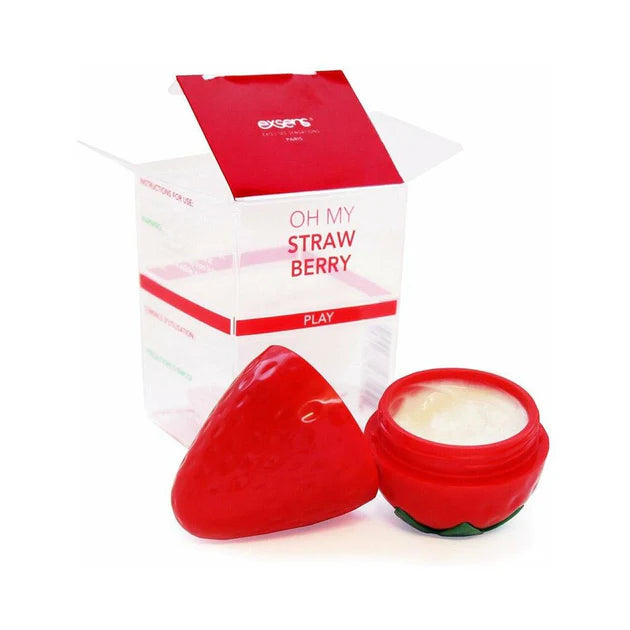 Exsens Oh My Strawberry warming nipple cream travel-size tube.