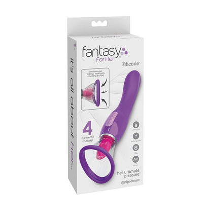 Fantasy For Her Ultimate Pleasure dual-ended vibrator in purple on a neutral background