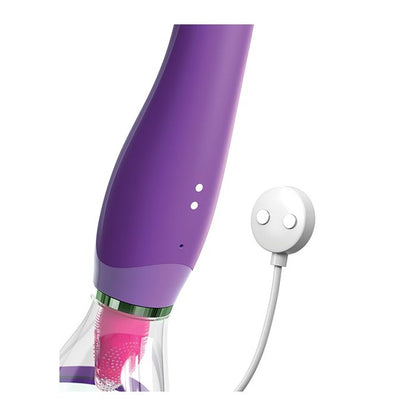 Hand holding the Fantasy For Her Ultimate Pleasure dual-ended vibrator to show size and design