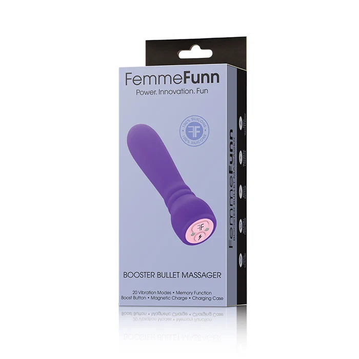 FemmeFunn Booster Bullet Massager Rechargeable Silicone Vibrator Maroon