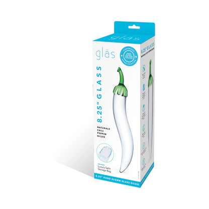 Borosilicate glass chili pepper shaped dildo temperature play 6 inch insertable
