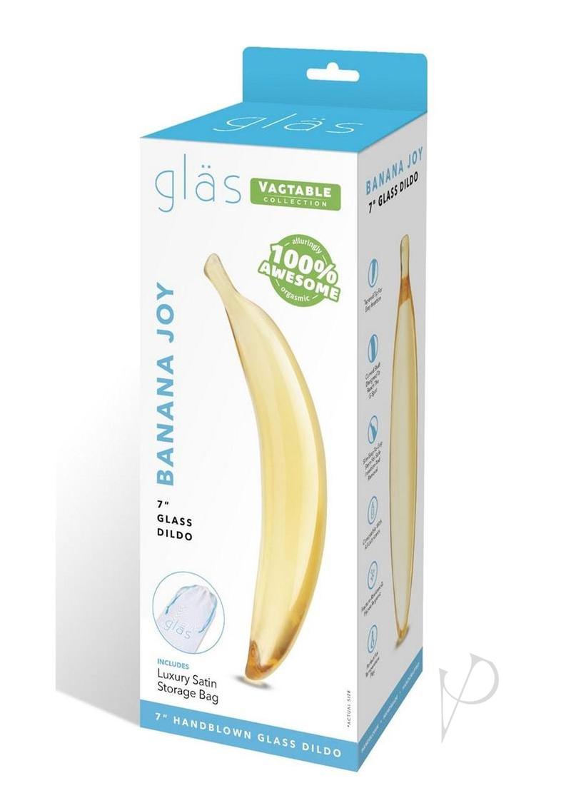 Glas Banana Joy handblown glass dildo beginner friendly 7 inch
