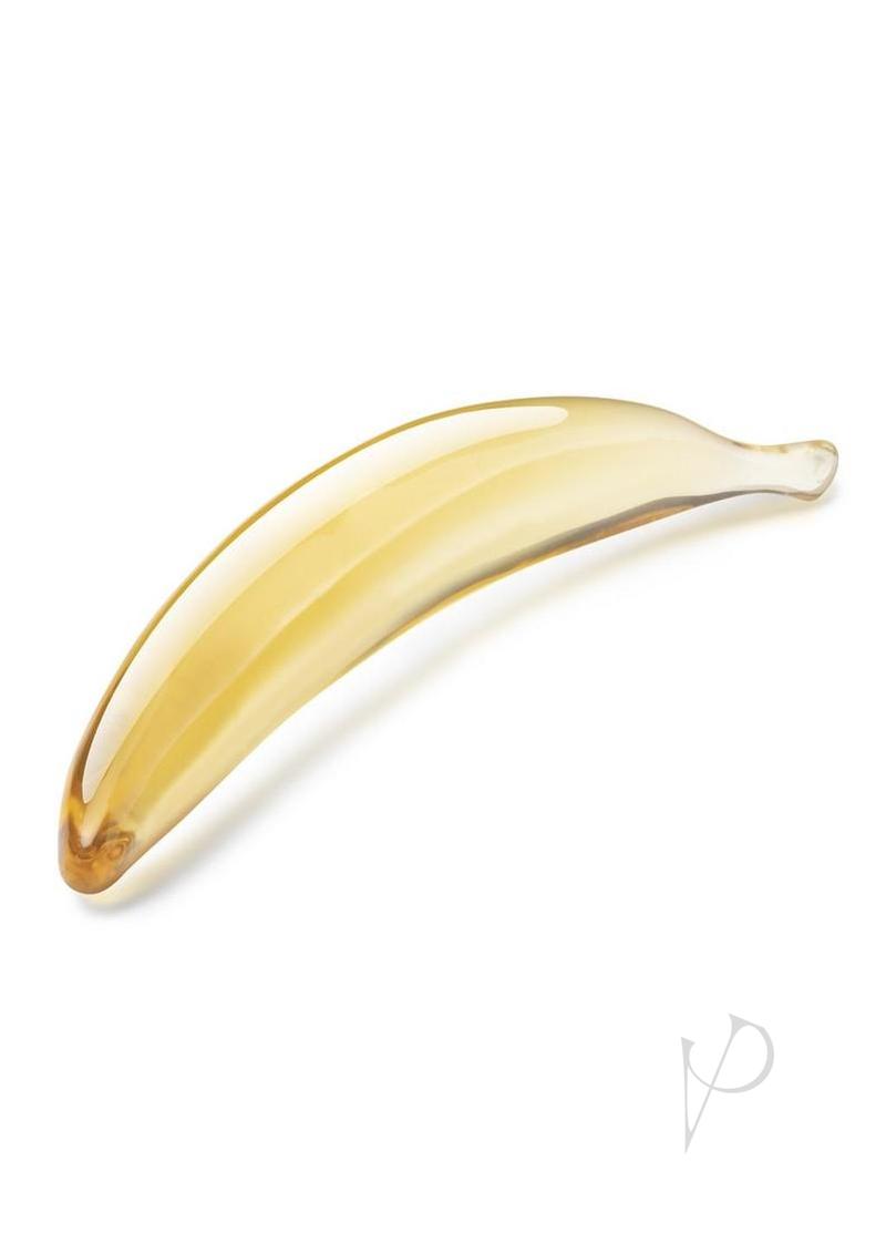 Medical grade glass dildo banana shaped temperature play

