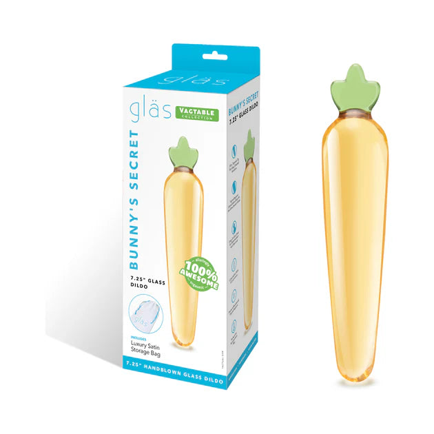 Glas Bunny's Secret 7.25 inch carrot shaped glass dildo
