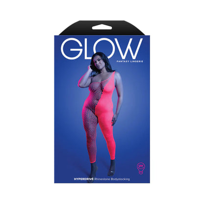 Lingerie Glow Hyperdrive UV Reactive Rhinestone Bodystocking Queen Size