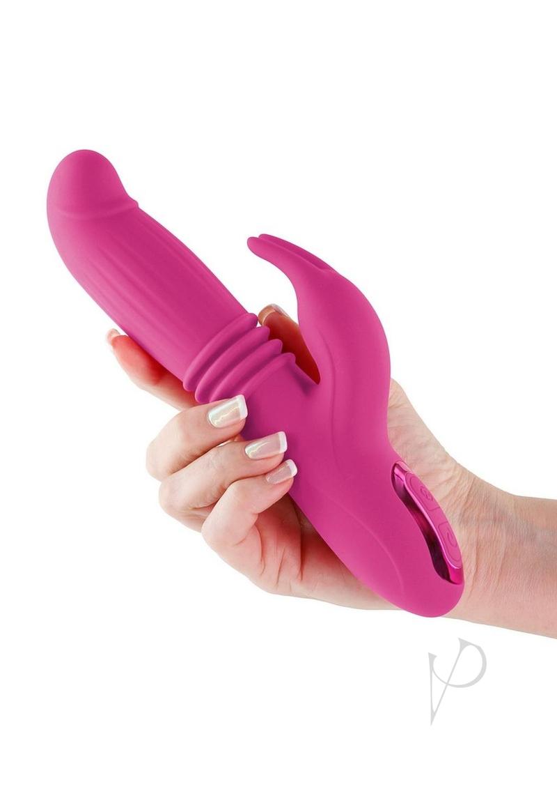 Inya Passion rechargeable silicone rabbit vibrator in pink designed for dual stimulation and comfort