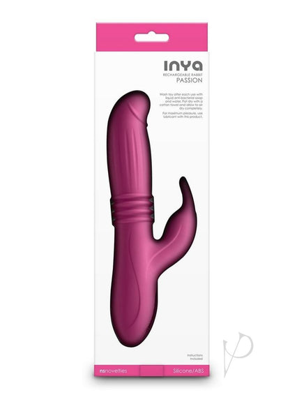 Inya Passion rechargeable silicone rabbit vibrator in pink designed for dual stimulation and comfort