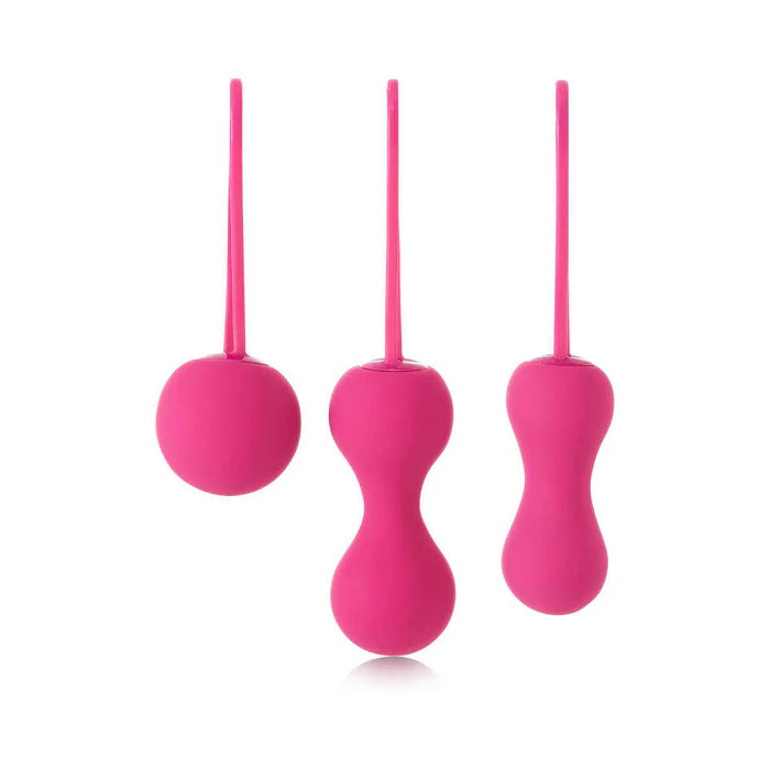 silicone kegel weights close up fuchsia

