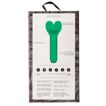 Je Joue Amour Rechargeable Silicone Heart-Shaped Fluttering Bullet Vibrator Emerald Green