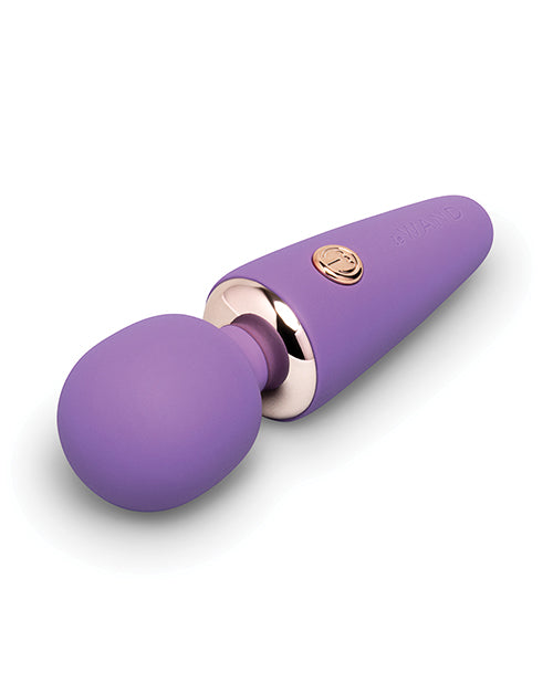 Le Wand Mini Micro Wand violet shown next to USB-C charging cable