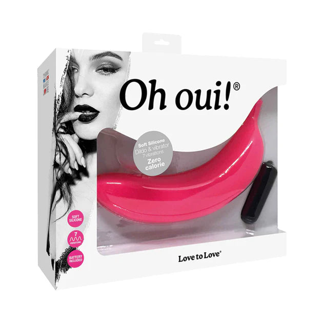 Love to Love Oh Oui silicone banana vibrator pink 7 vibration modes
