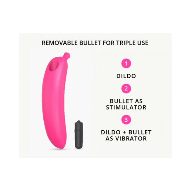 Love to Love Oh Oui silicone banana vibrator pink 7 vibration modes
