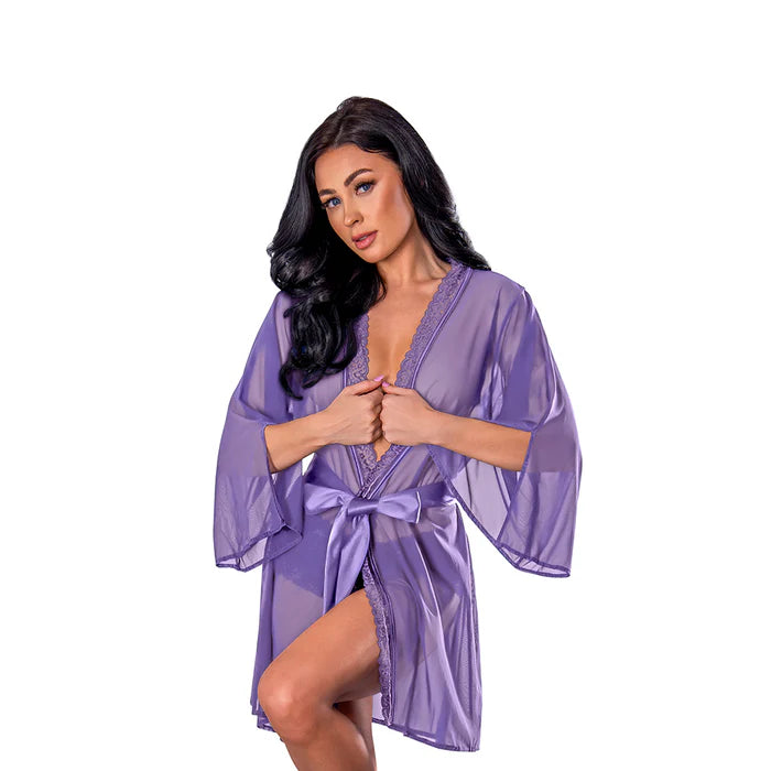 Sheer Passion Flutter Sleeve Robe Very Peri