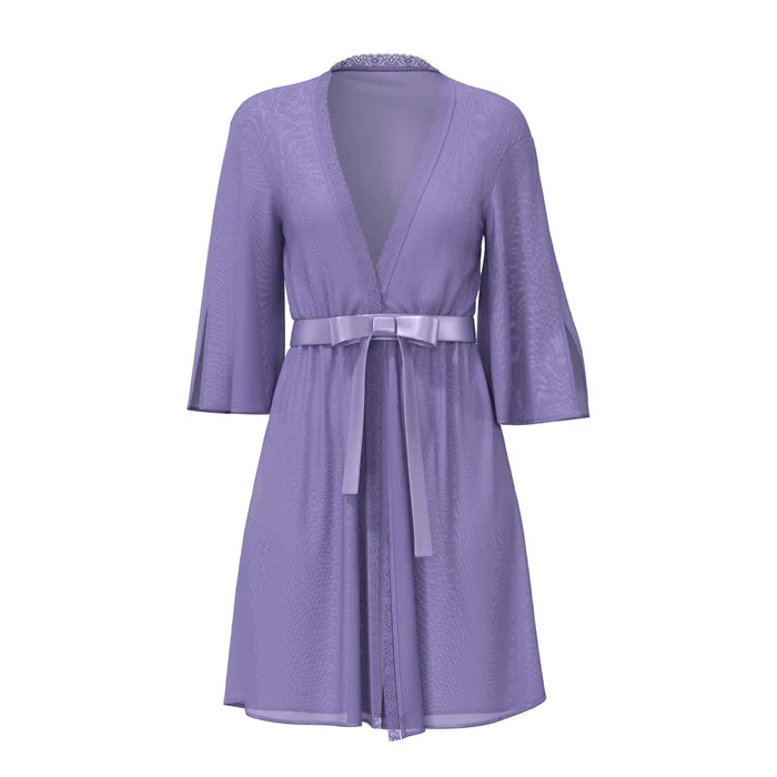 Sheer Passion Flutter Sleeve Robe Very Peri