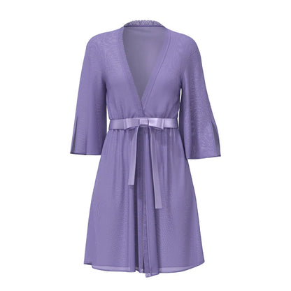 Sheer Passion Flutter Sleeve Robe Very Peri