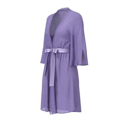 Sheer Passion Flutter Sleeve Robe Very Peri