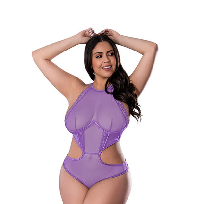 Sheer Passion Halter Teddy Very Peri