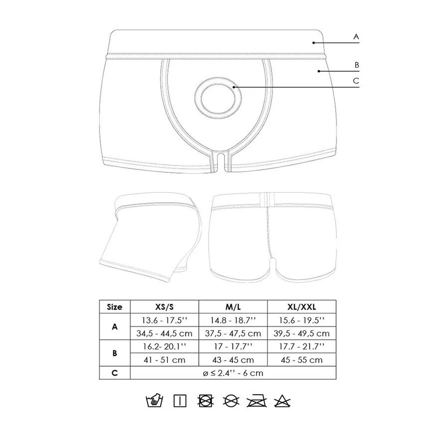 Ouch! Vibrating Strap-on Boxer Black