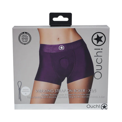 Ouch! Vibrating Strap-on Boxer Purple