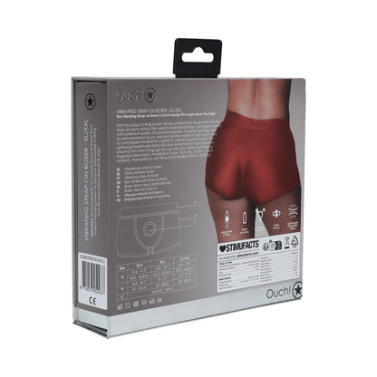 Ouch! Vibrating Strap-on Boxer Red