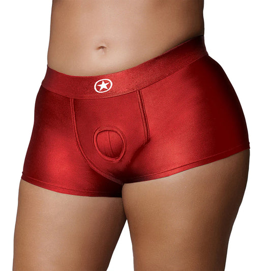 Ouch! Vibrating Strap-on Boxer Red